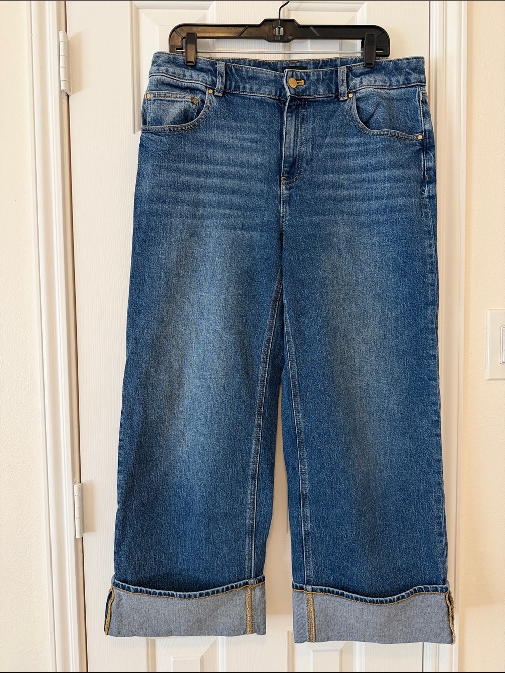 Talbots Straight-Leg Cuffed Blue Jeans